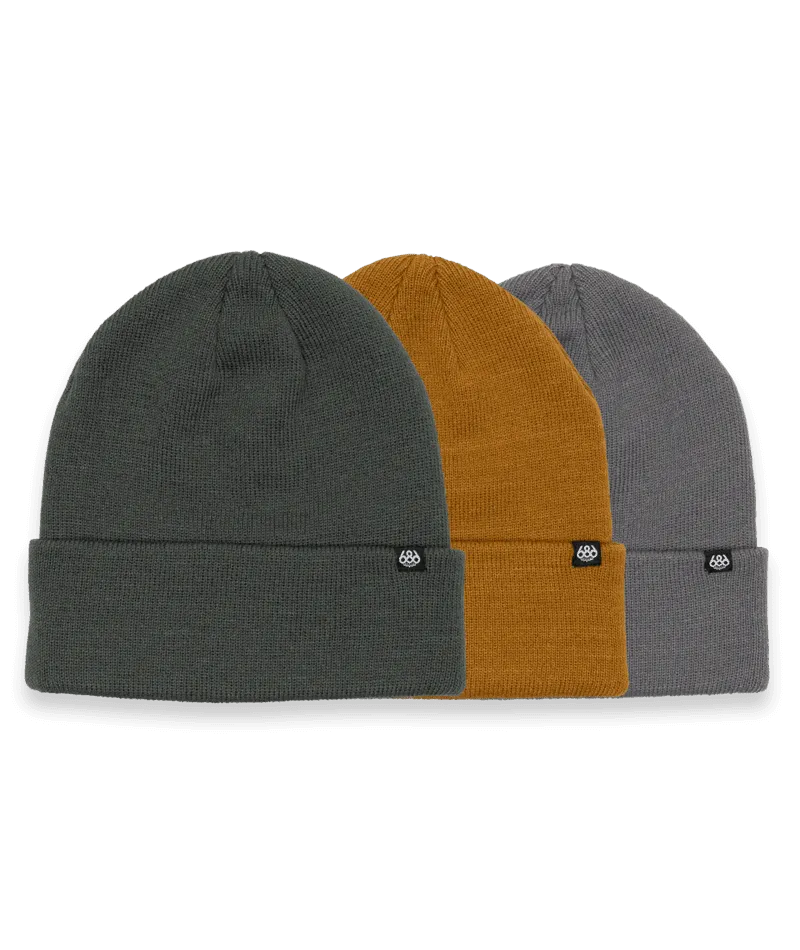 686 Standard Roll Up Beanie 3-Pack Earth Tones