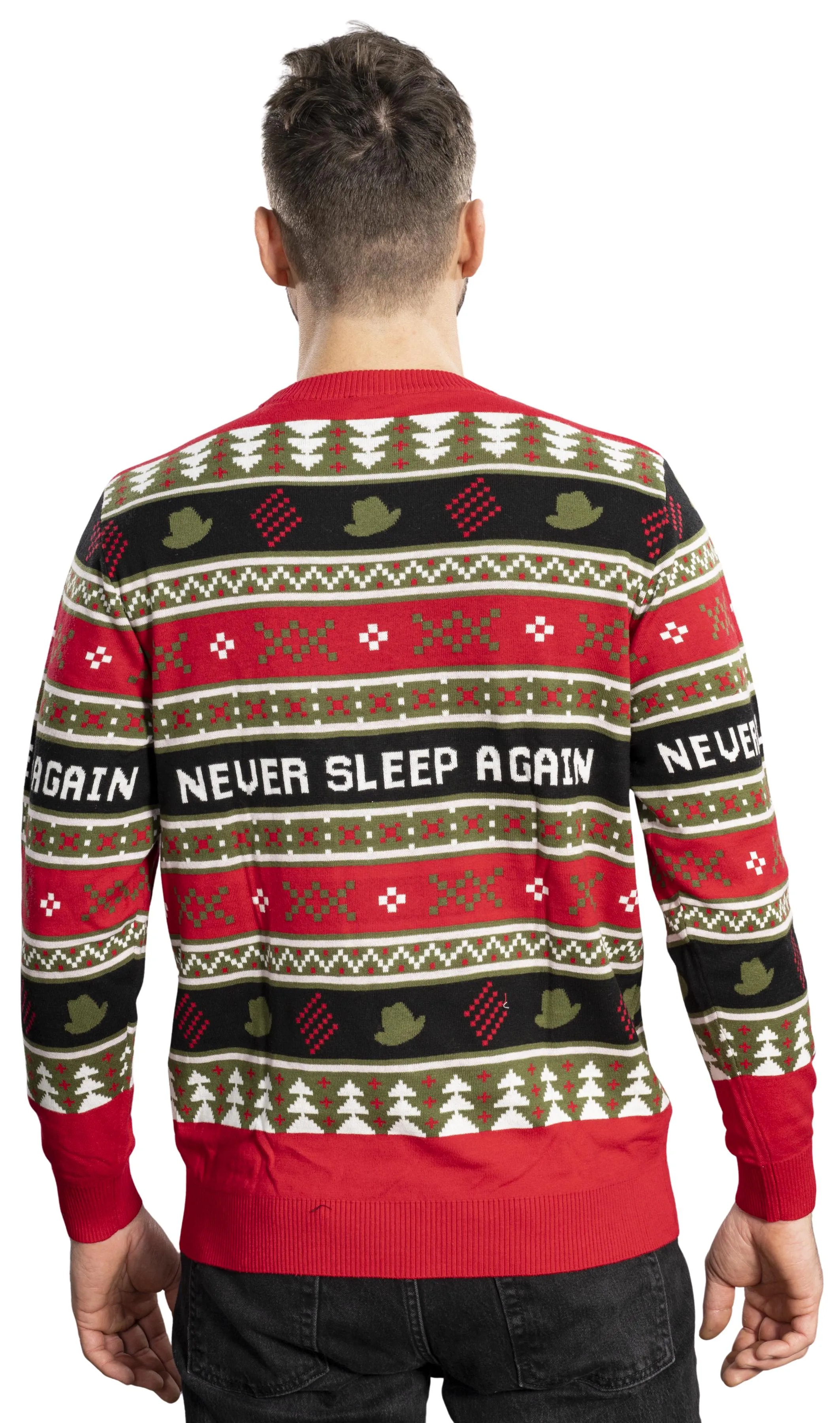 A Nightmare on Elm Street Freddy Krueger Never Sleep Again Knitted Ugly Christmas Sweater - Officially Licensed