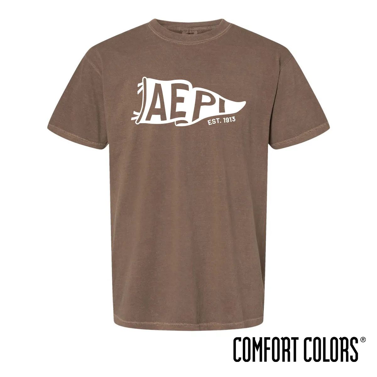 AEPi Comfort Colors Brown Pennant Short Sleeve Tee