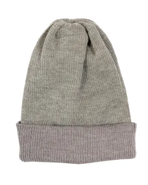 ALPACA RIBBED REVERSIBLE BEANIE