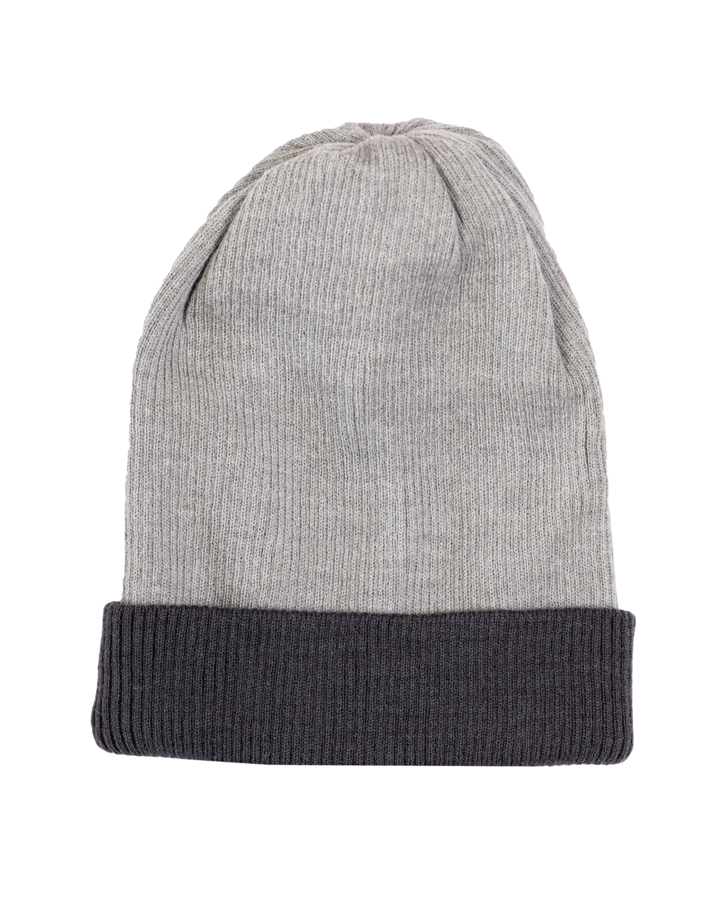 ALPACA RIBBED REVERSIBLE BEANIE