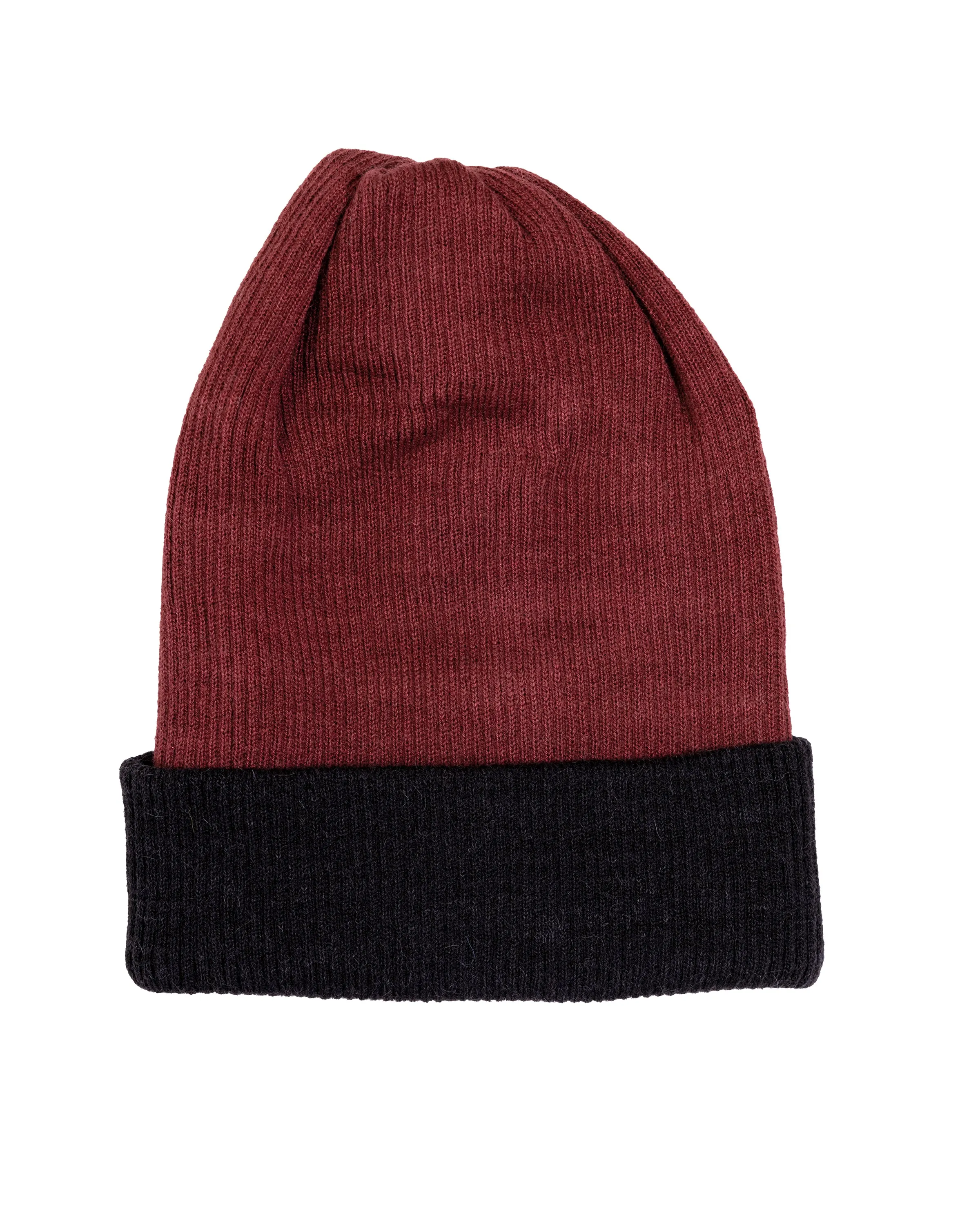 ALPACA RIBBED REVERSIBLE BEANIE