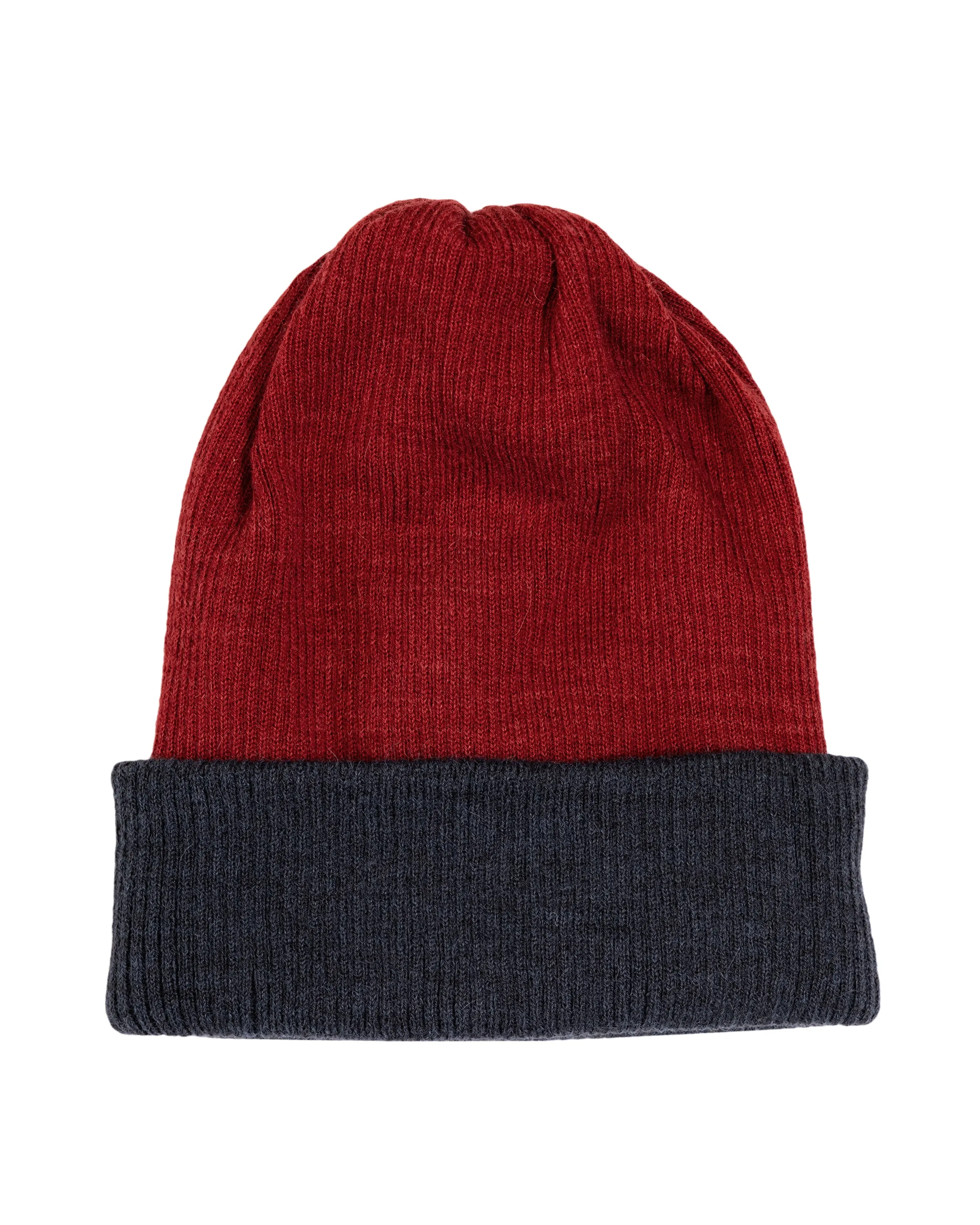 ALPACA RIBBED REVERSIBLE BEANIE