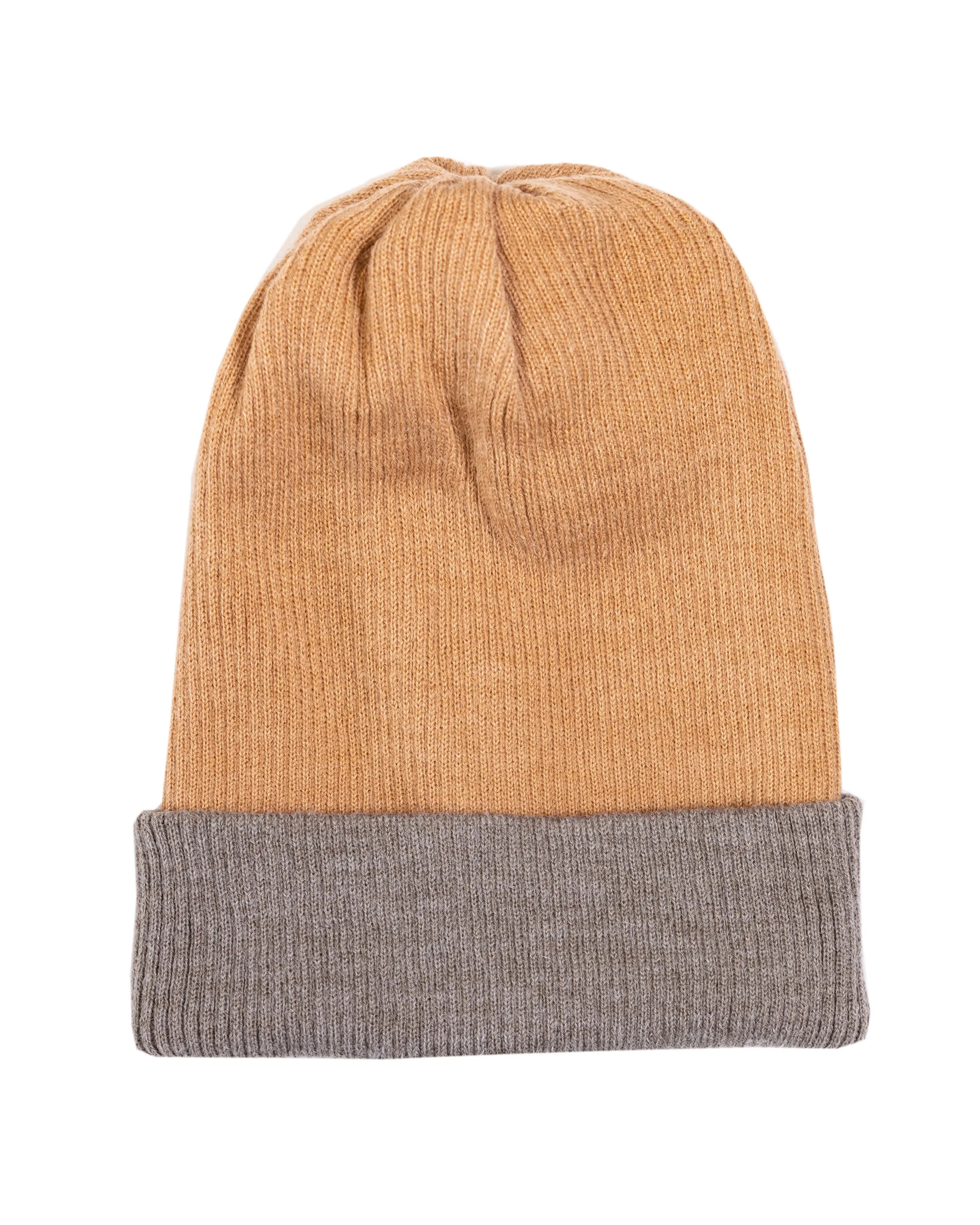 ALPACA RIBBED REVERSIBLE BEANIE