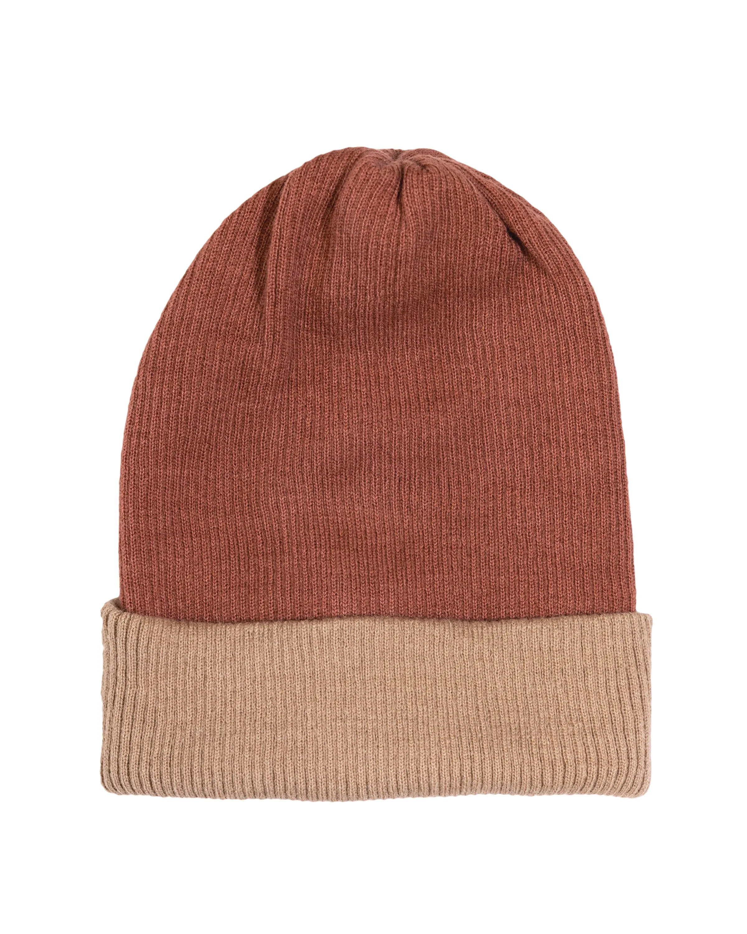 ALPACA RIBBED REVERSIBLE BEANIE