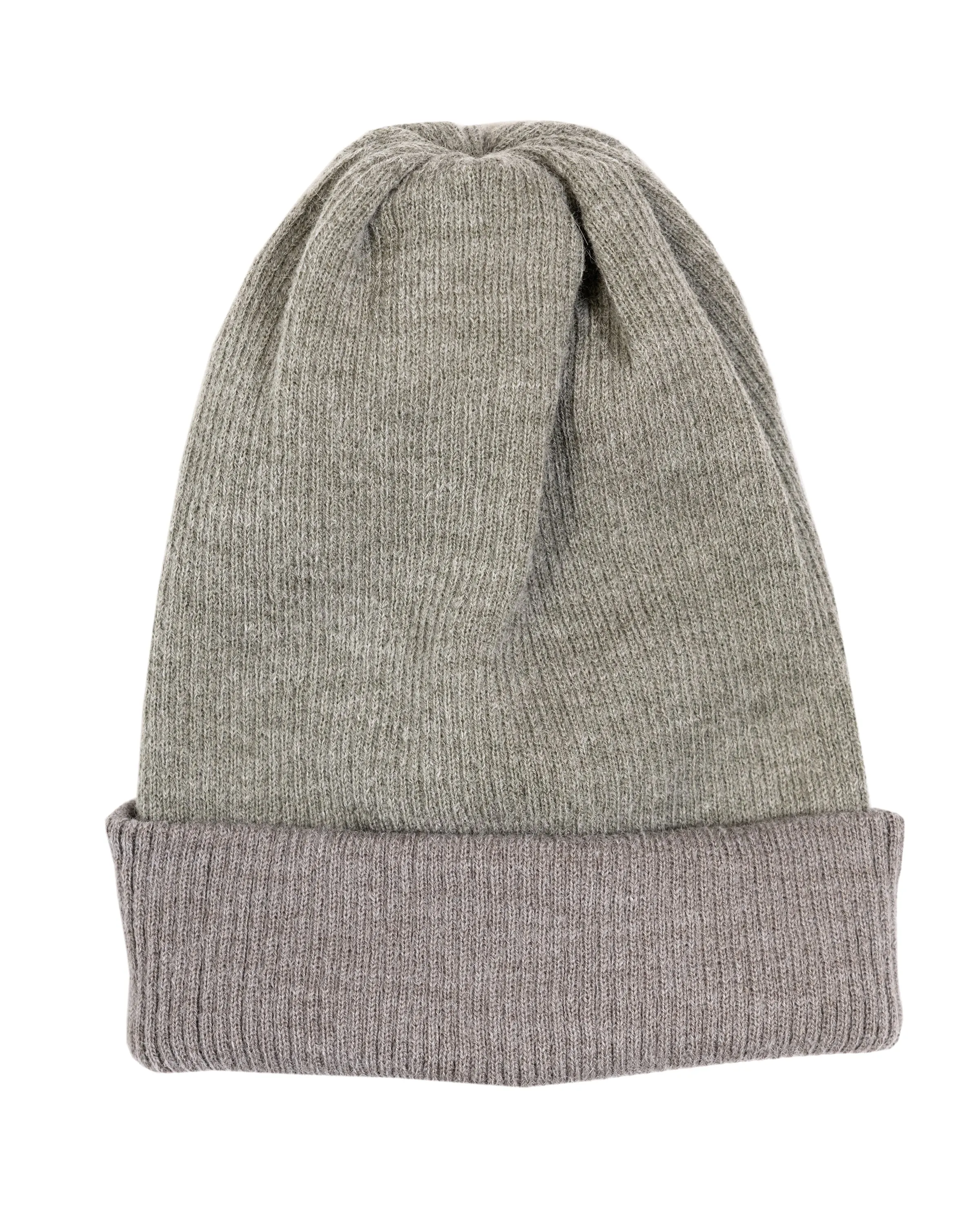 ALPACA RIBBED REVERSIBLE BEANIE