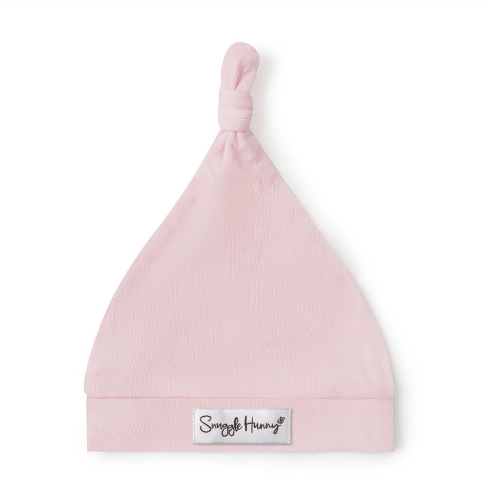 Baby Pink Organic Knotted Beanie