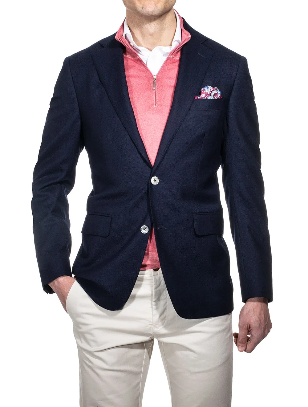 Birdseye Half Lined Jacket Navy