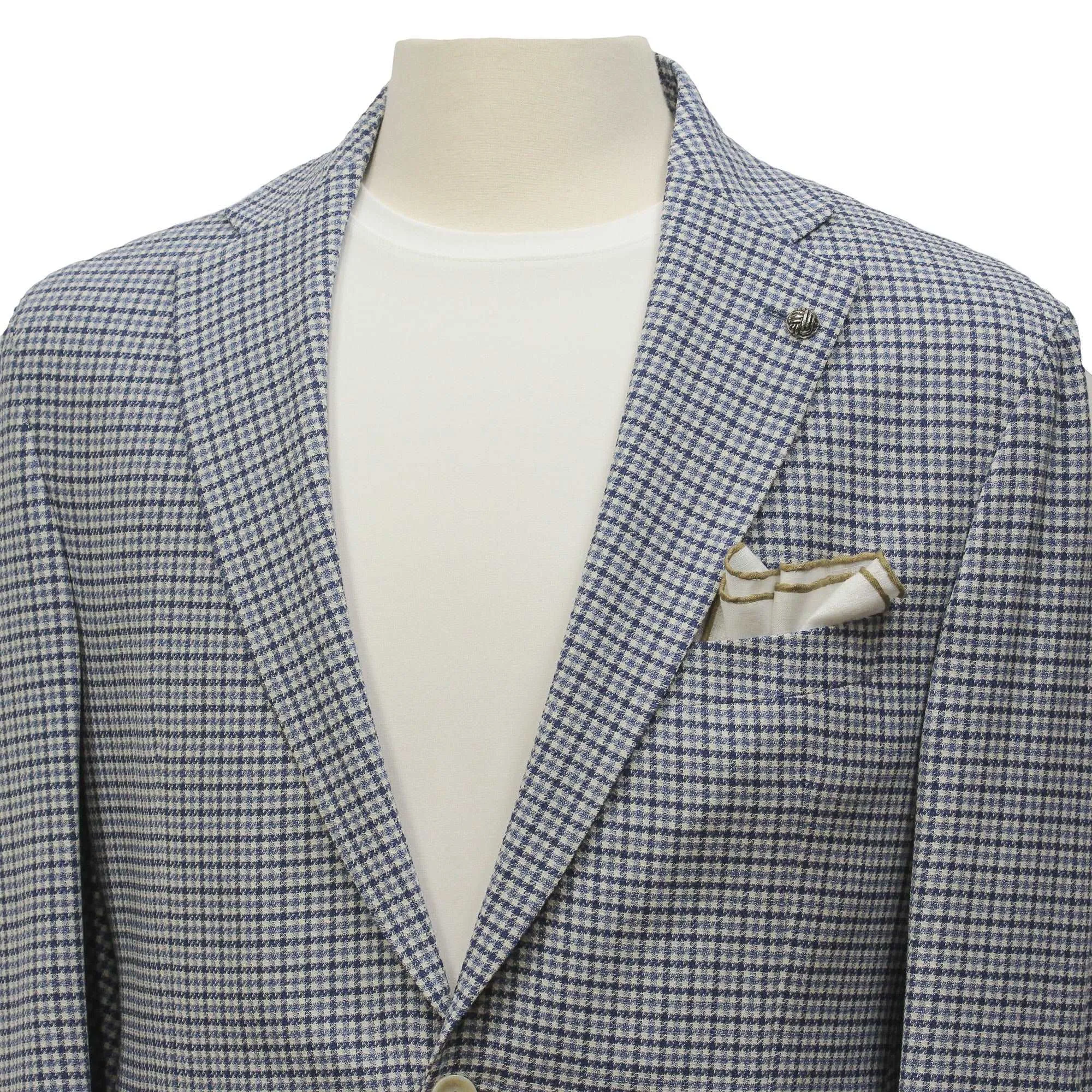 Blue Check Wool-Stretch Comfortwear Hampton Contemporary Sport Jacket - Jack Victor