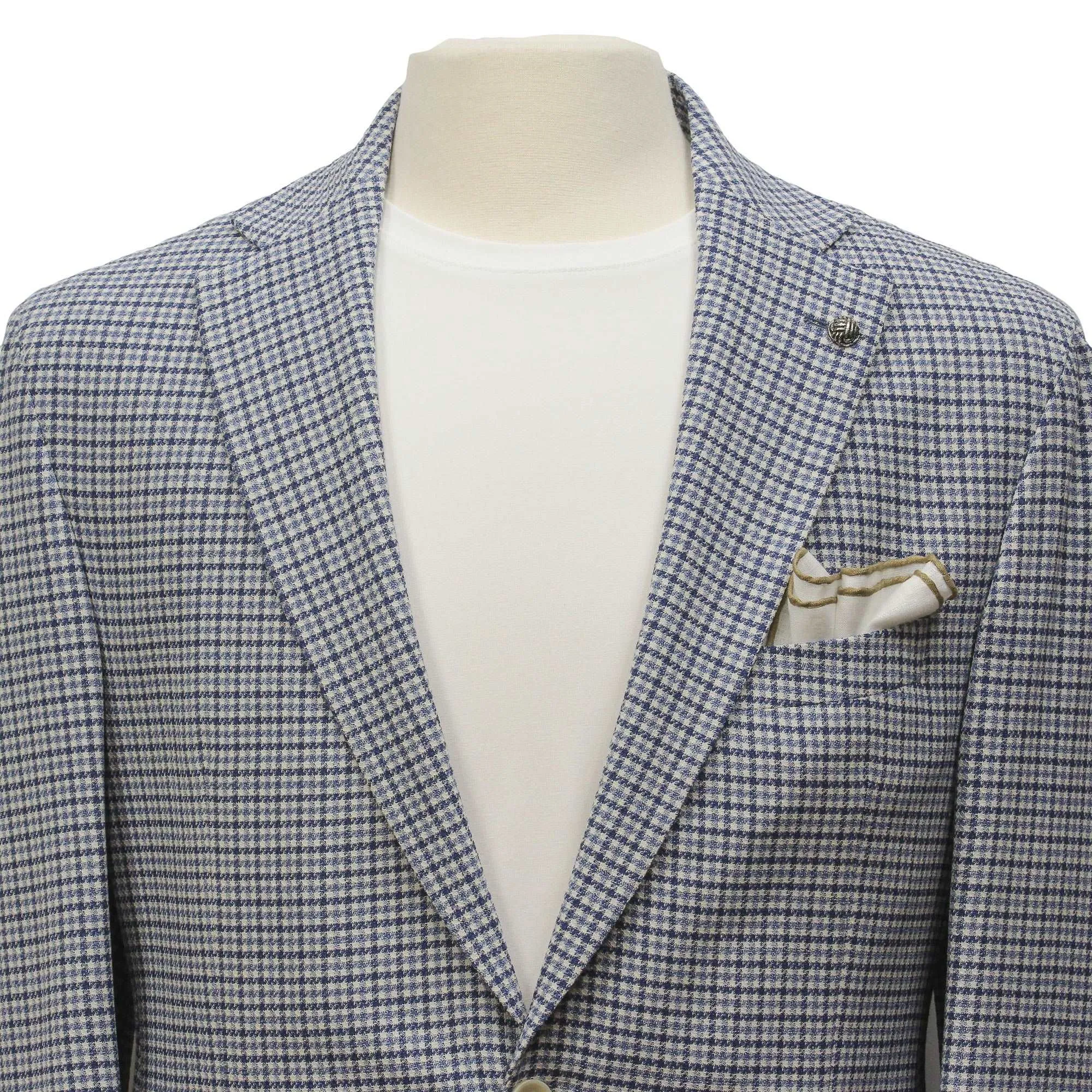 Blue Check Wool-Stretch Comfortwear Hampton Contemporary Sport Jacket - Jack Victor