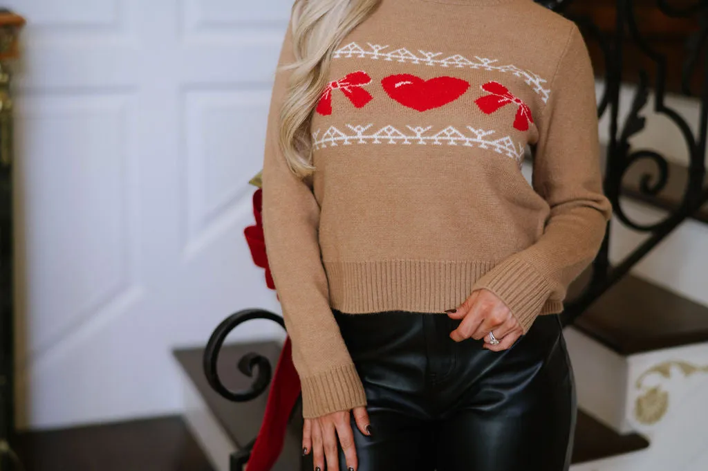 Bow & Heart Graphic Sweater