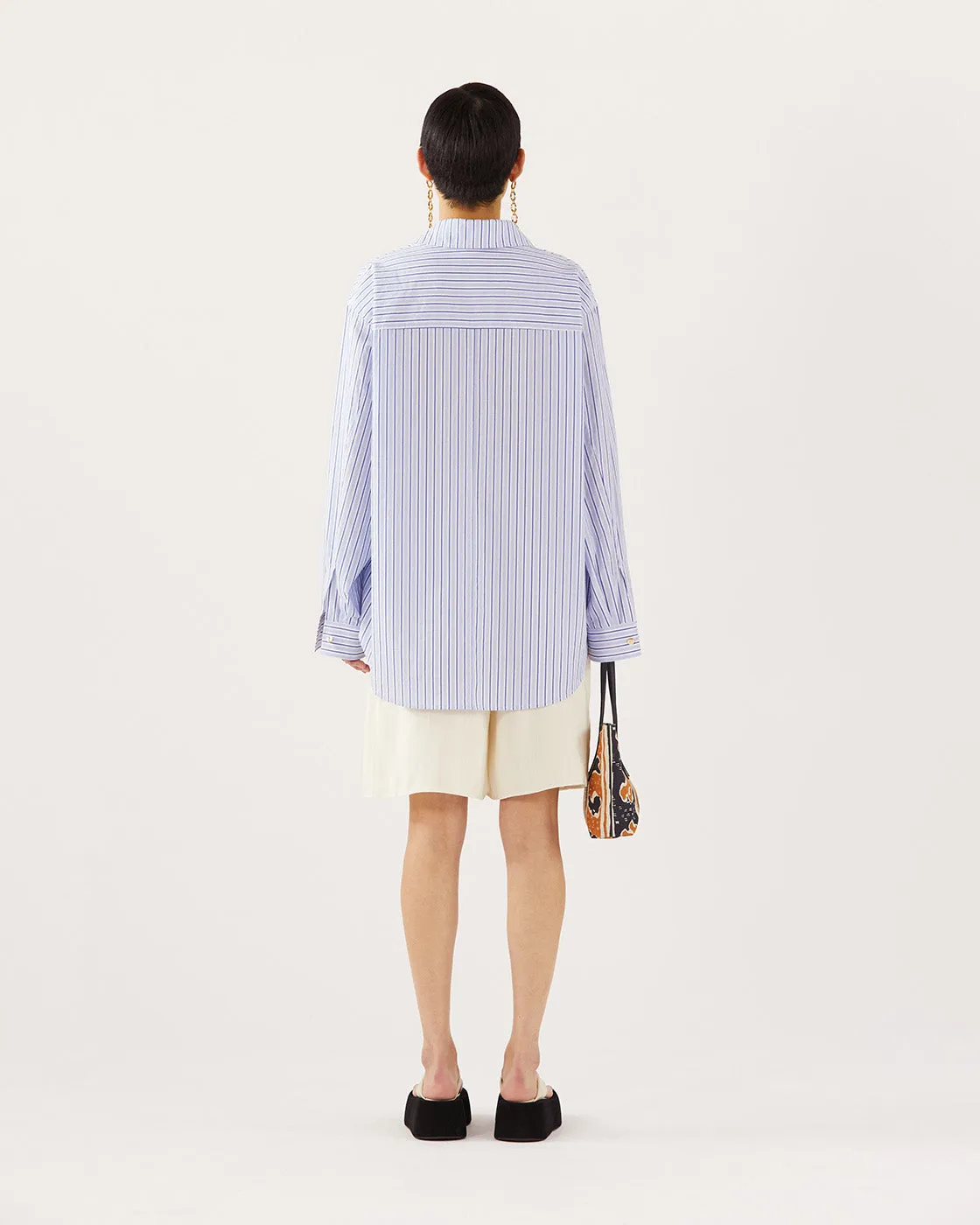 Caprice Shirt Cotton Stripe Blue