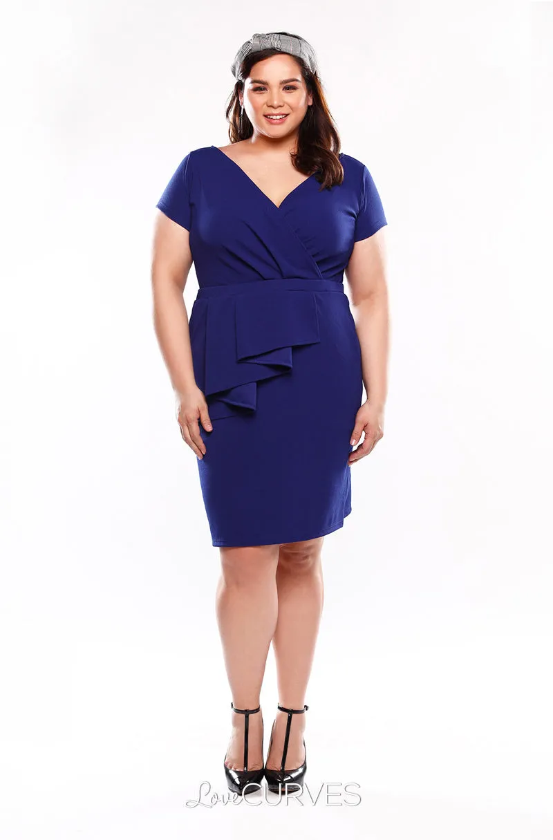 Cascade Wrap Dress - Dark Sapphire - KDR