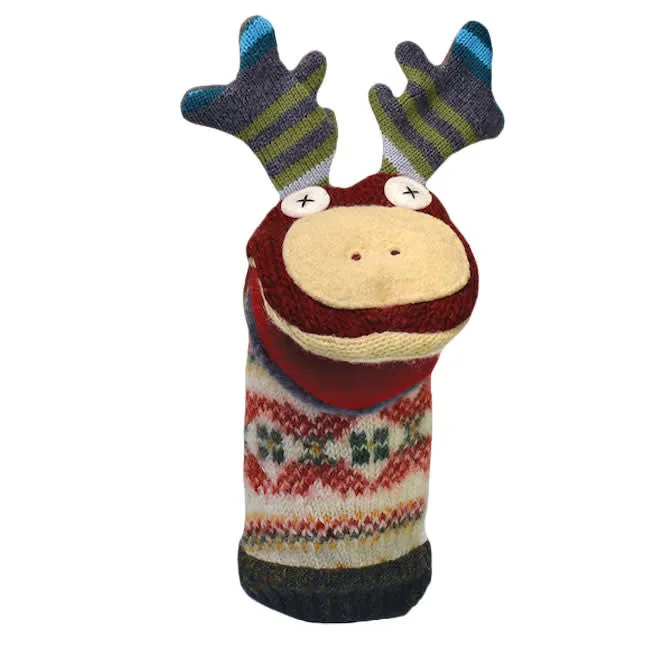 cate & levi wool animal puppet - moose