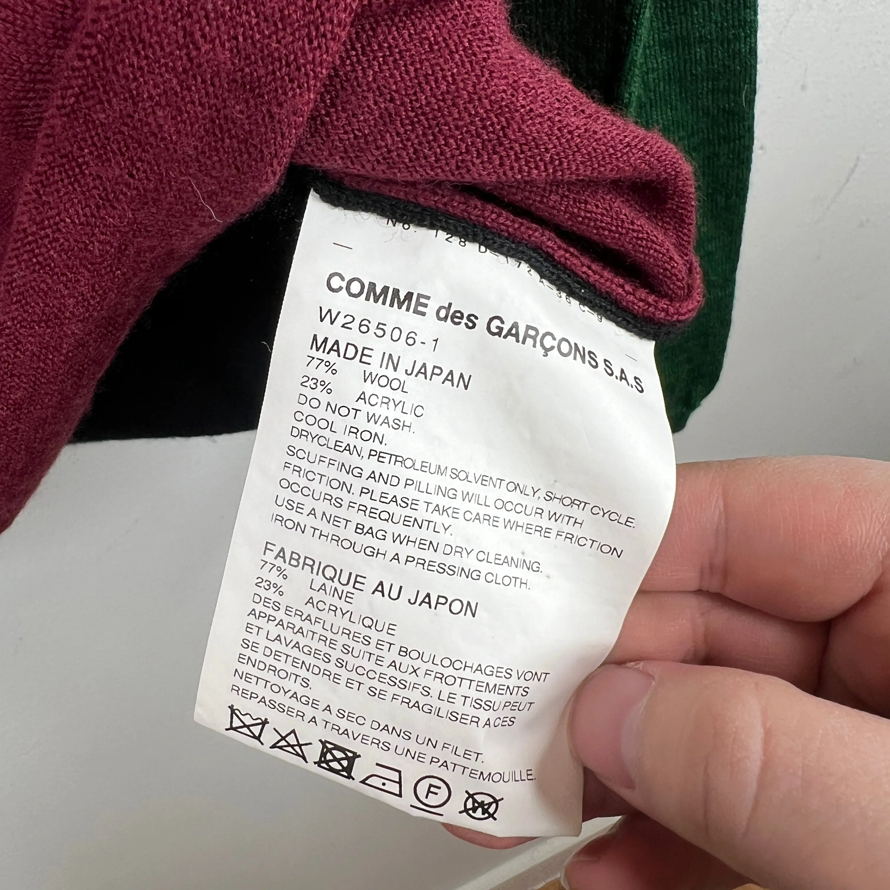 CDG Wool Colorblock Sweater