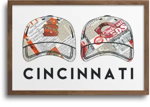 Cincinnati Sports Team Hats Art Prints | Notecards