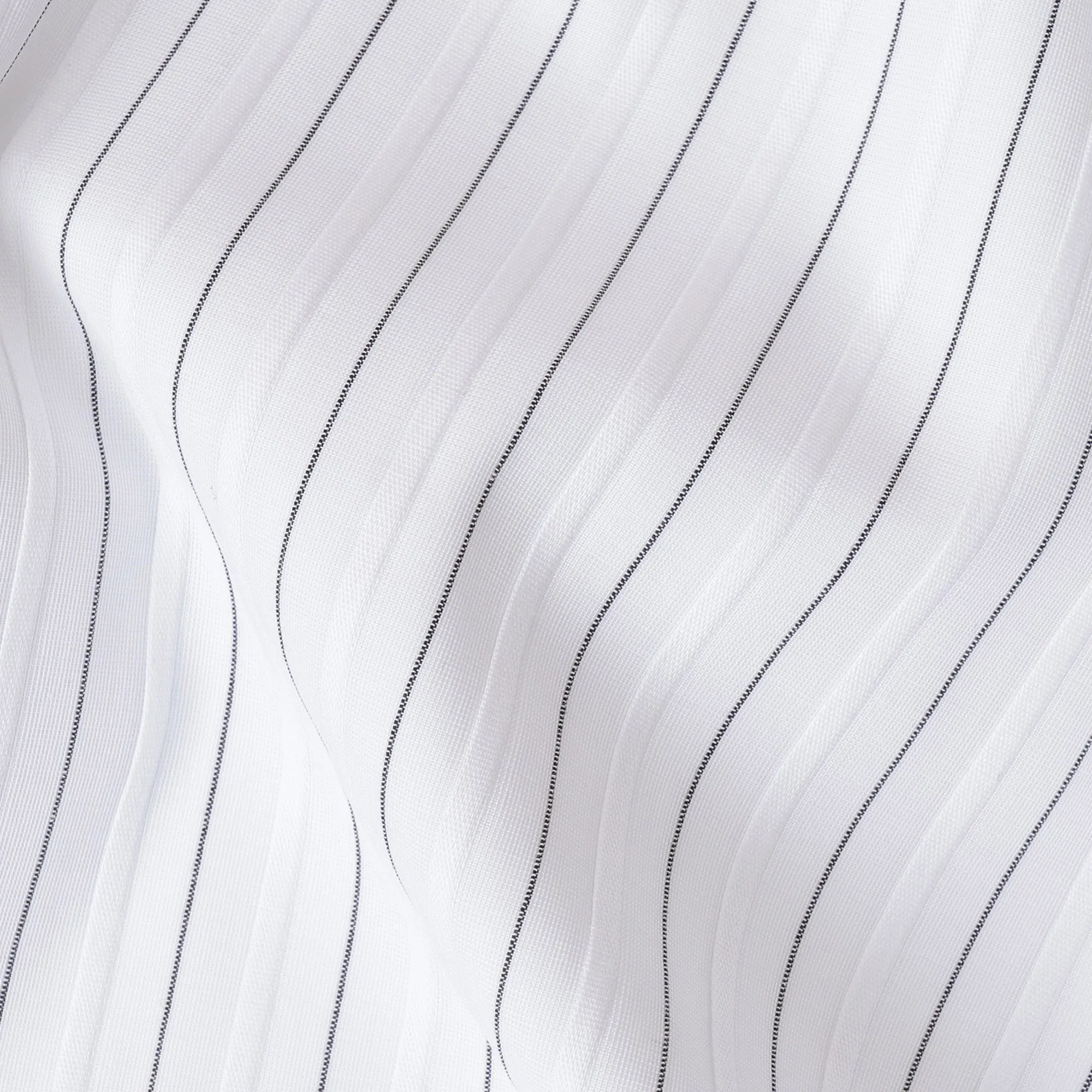 Classic White 100% Cotton Tuxedo Shirting Fabric with Fine Pinstripes, 150 cm Width, Made in Switzerland-D20467