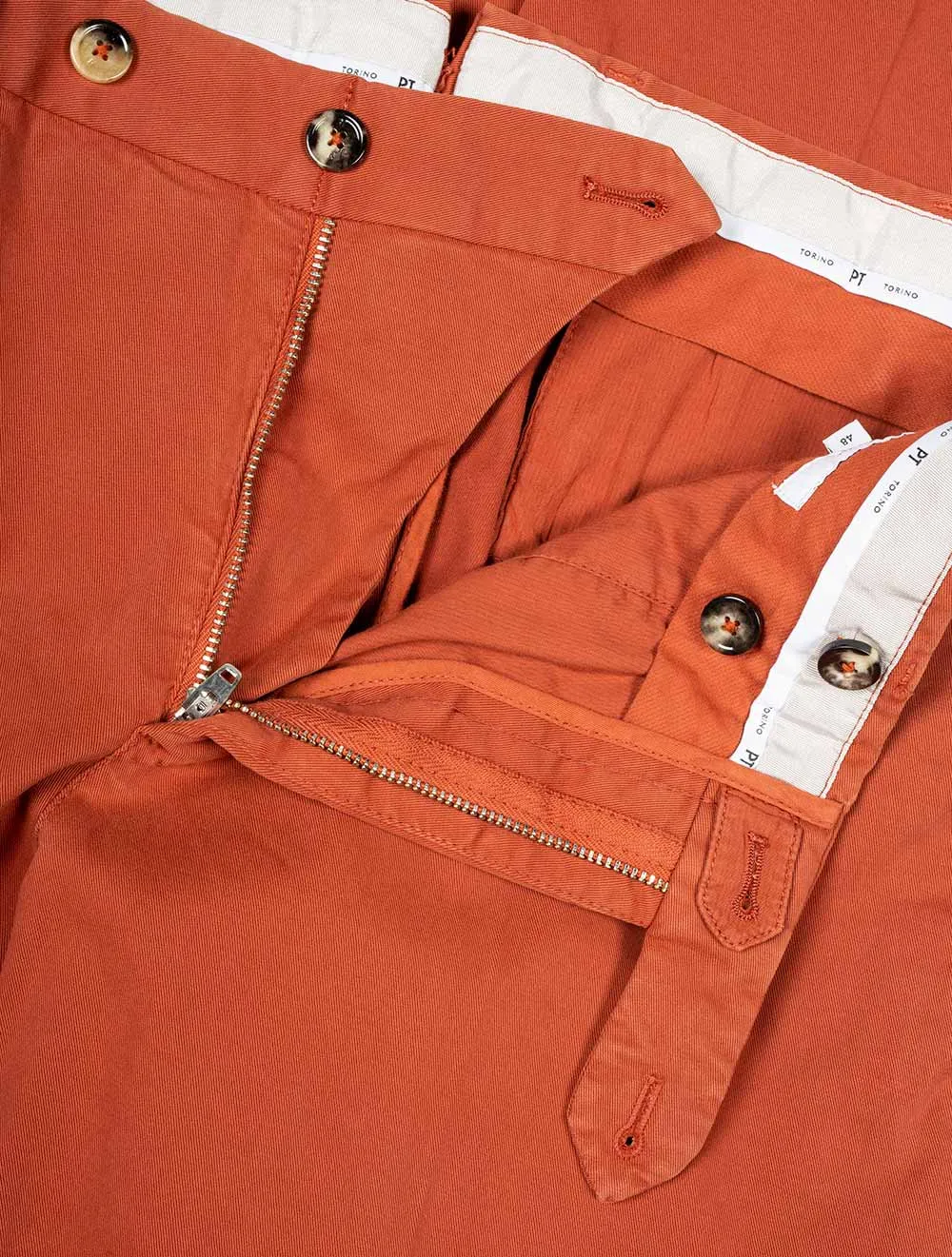 Cotton Slim Fit Chinos Rust