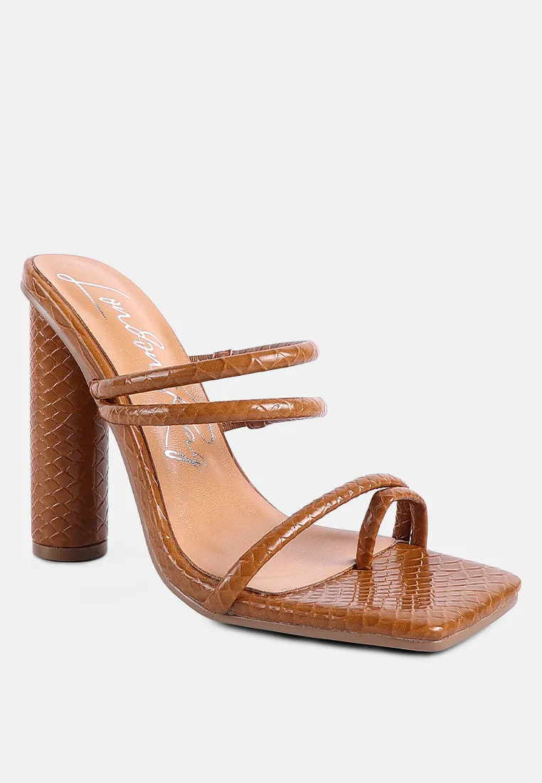 Dandelion High Block Heeled Croc Sandals