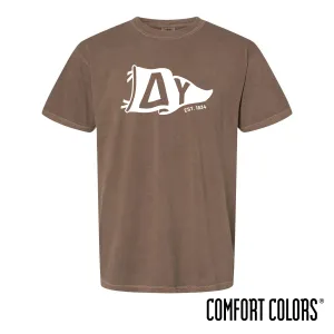 Delta Upsilon Comfort Colors Brown Pennant Short Sleeve Tee