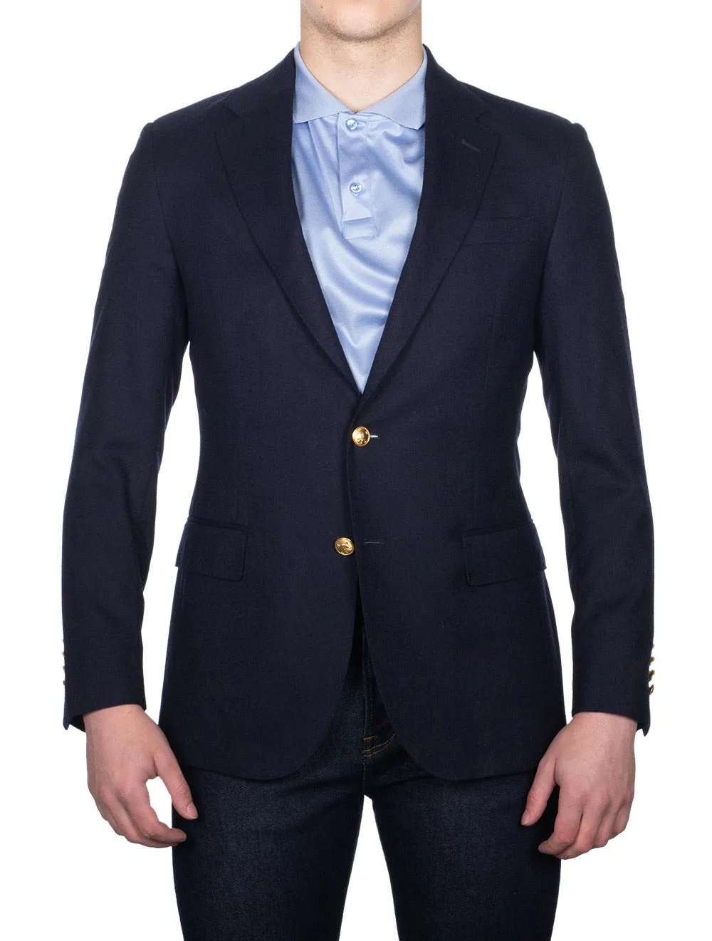 Doeskin Two Button Blazer Cruise Navy