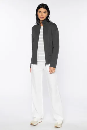 Doubleknit Zip Mock Cardigan