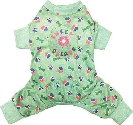 Fashion Pet Sweet Dreams Dog Pajamas Mint - XX-Small