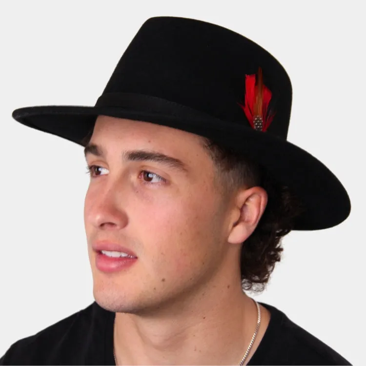 GC Hats Dalby Felt Fedora - Black