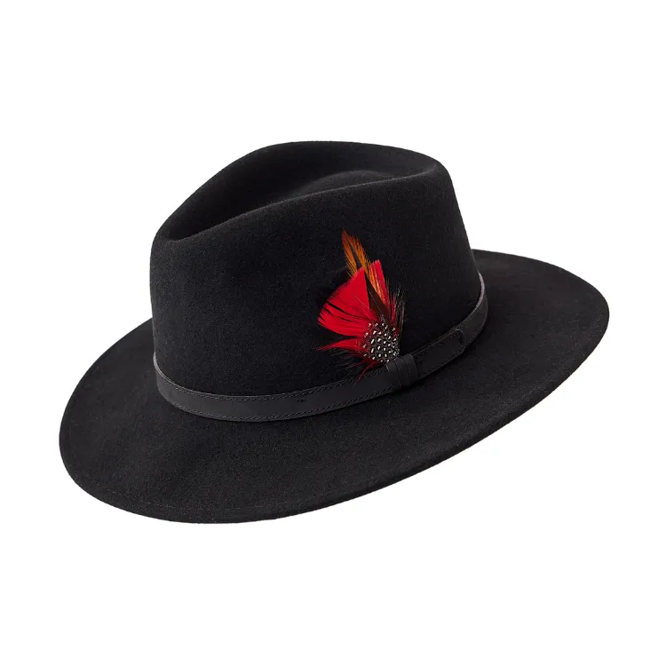 GC Hats Dalby Felt Fedora - Black