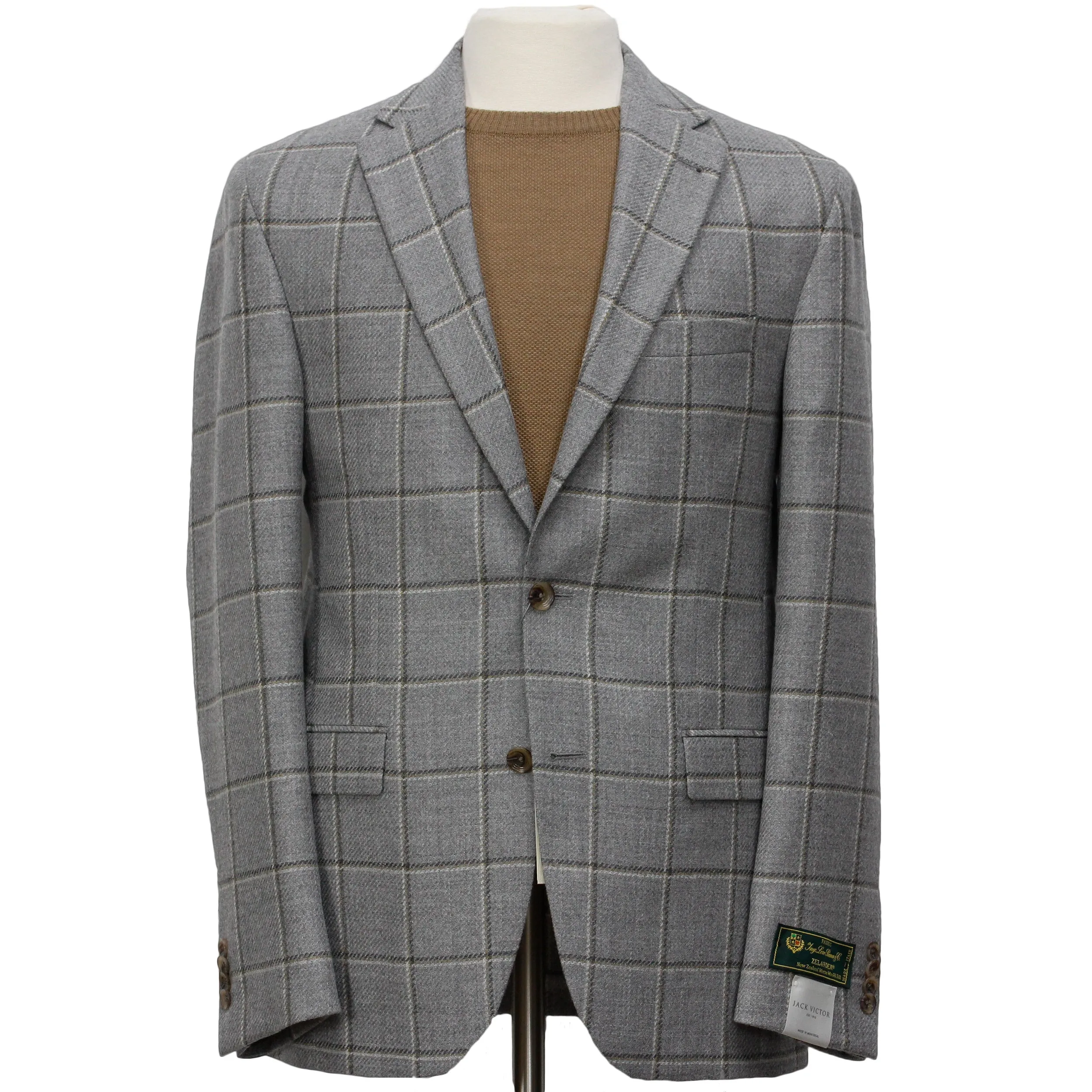 Gray Check Unconstructed Midland Contemporary Fit Sport Jacket - Jack Victor