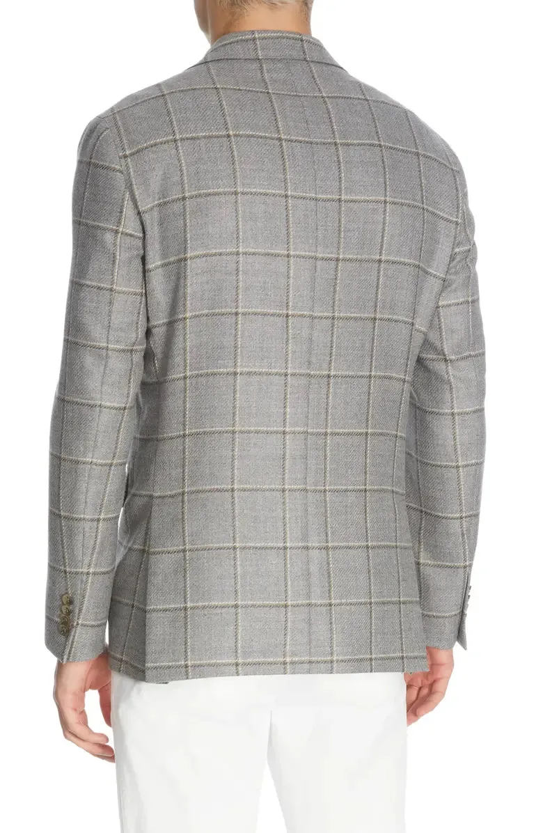 Gray Check Unconstructed Midland Contemporary Fit Sport Jacket - Jack Victor