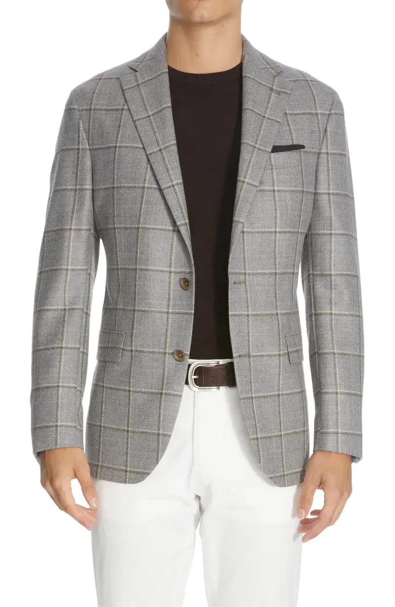 Gray Check Unconstructed Midland Contemporary Fit Sport Jacket - Jack Victor