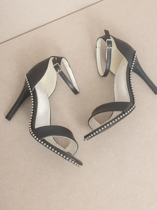 High Heels High Standards Metal Stud Open Toe Heels