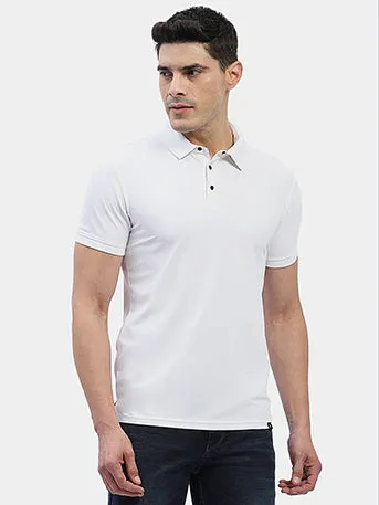 Hummel Men White Swift Sports Polo Collar Tshirt