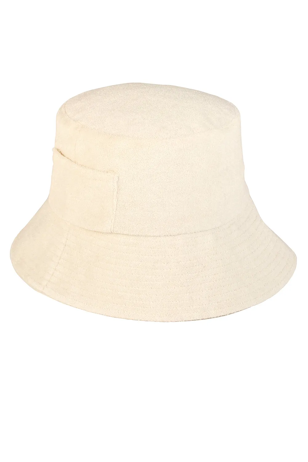 Lack of Color Terry Wave Bucket Hat in Beige