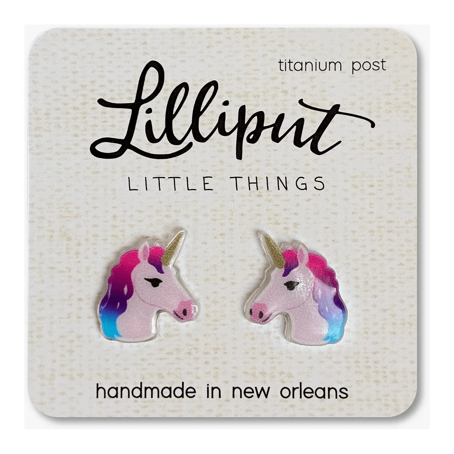 Lilliput Little Things Unicorn Earrings-Pink