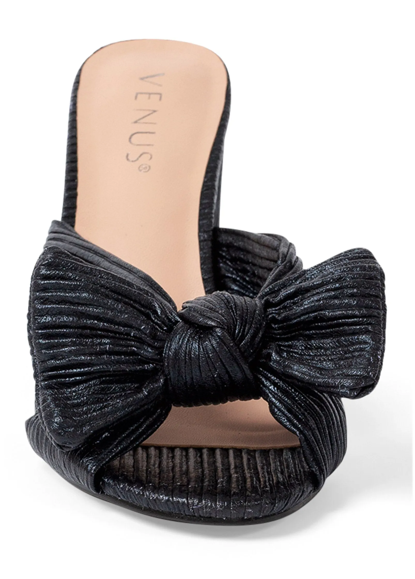 Lizzie Bow Block Heels - Black