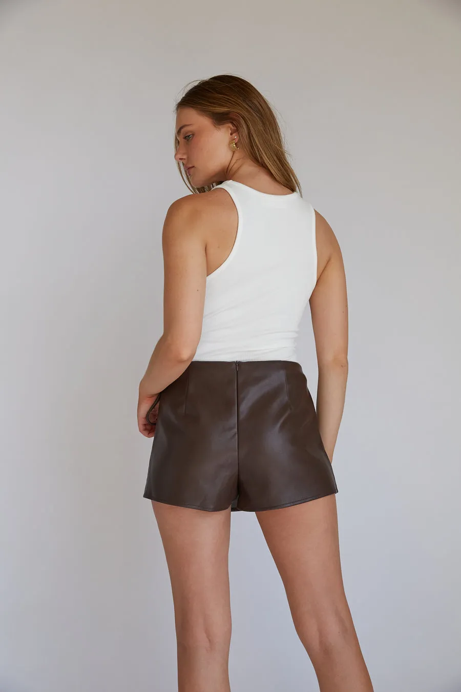 Lolita Faux Leather Wrap Skort