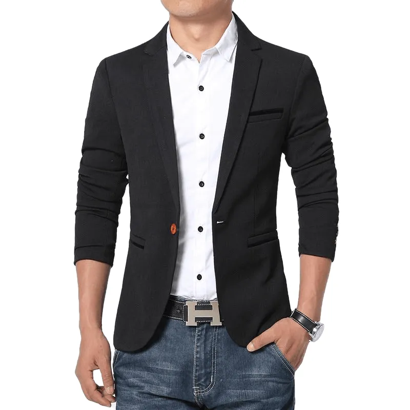 Luxury Men High Quality Cotton Slim Fit Suit