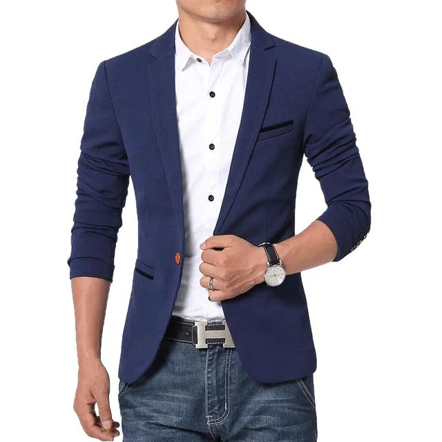 Luxury Men High Quality Cotton Slim Fit Suit