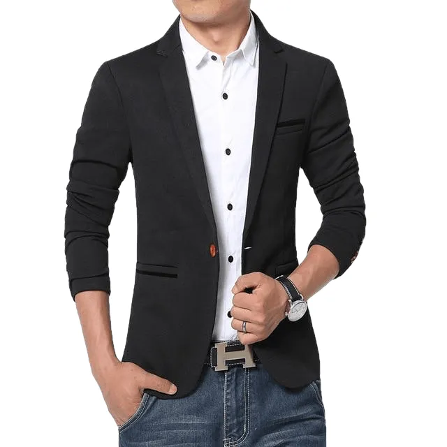 Luxury Men High Quality Cotton Slim Fit Suit