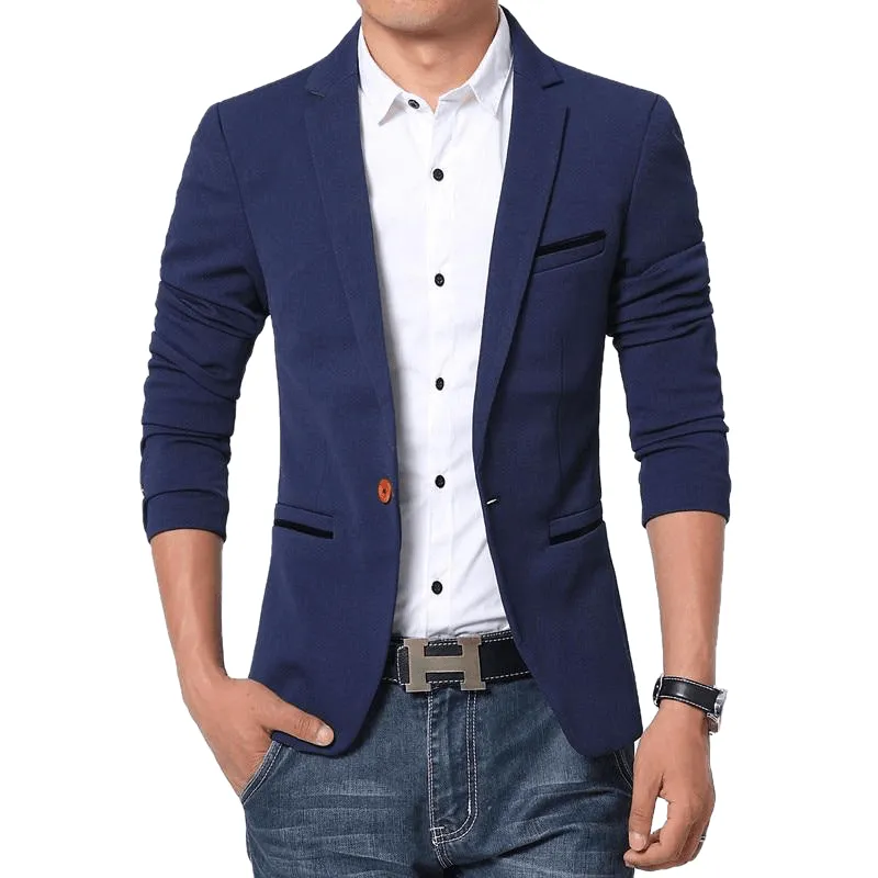 Luxury Men High Quality Cotton Slim Fit Suit