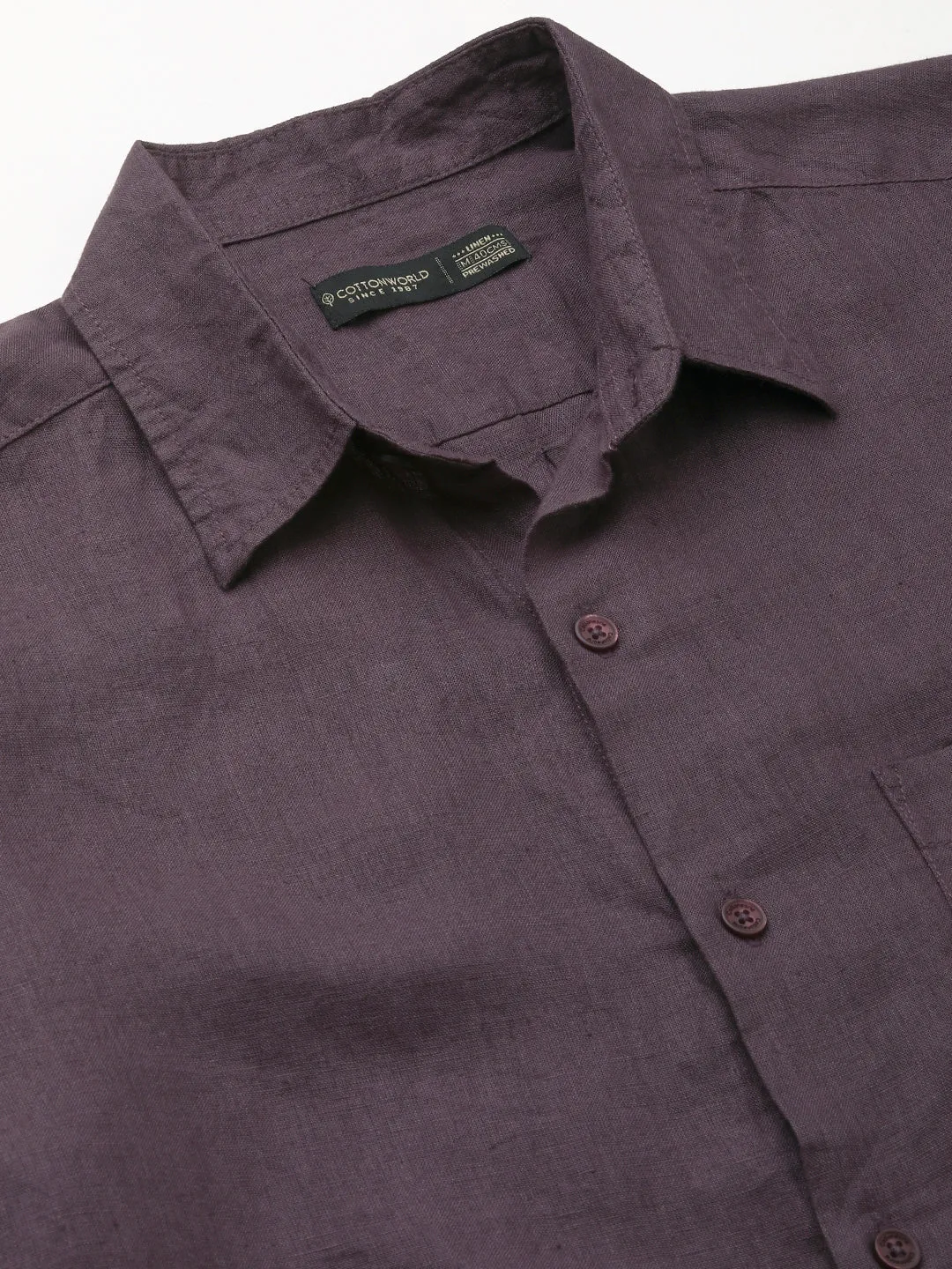 Men's Grape 100% Linen Regular Fit Shirt