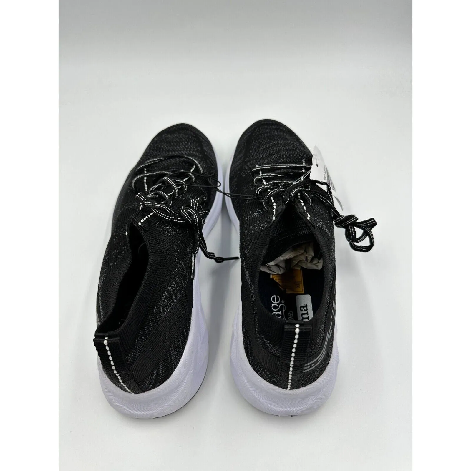 Men's Size 10, Black Slip-On Sneakers with Laces for a Secure Fit