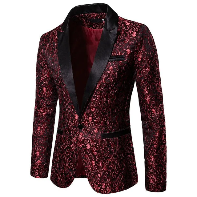 Men's Stylish Luxury Casual Vintage Paisley Blazer