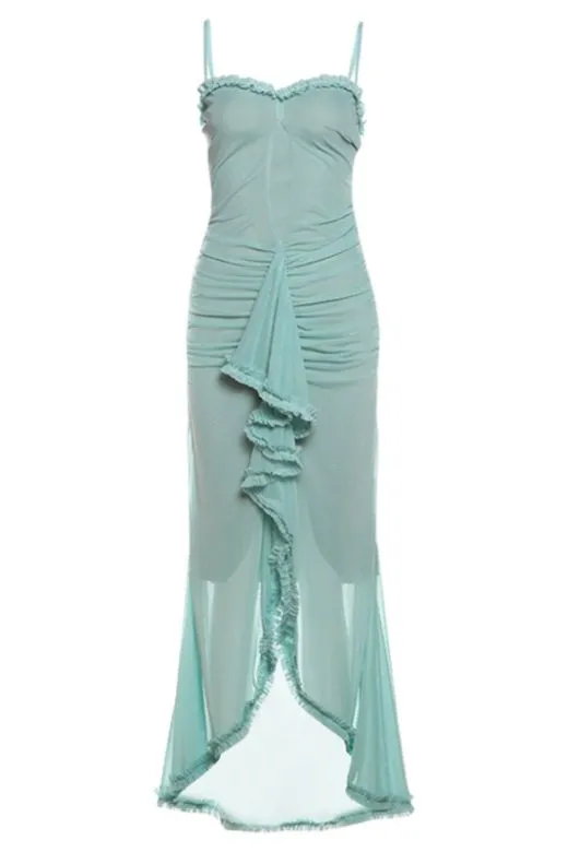 Noah Bodycon Wrap Midi Dress - Tiffany Blue