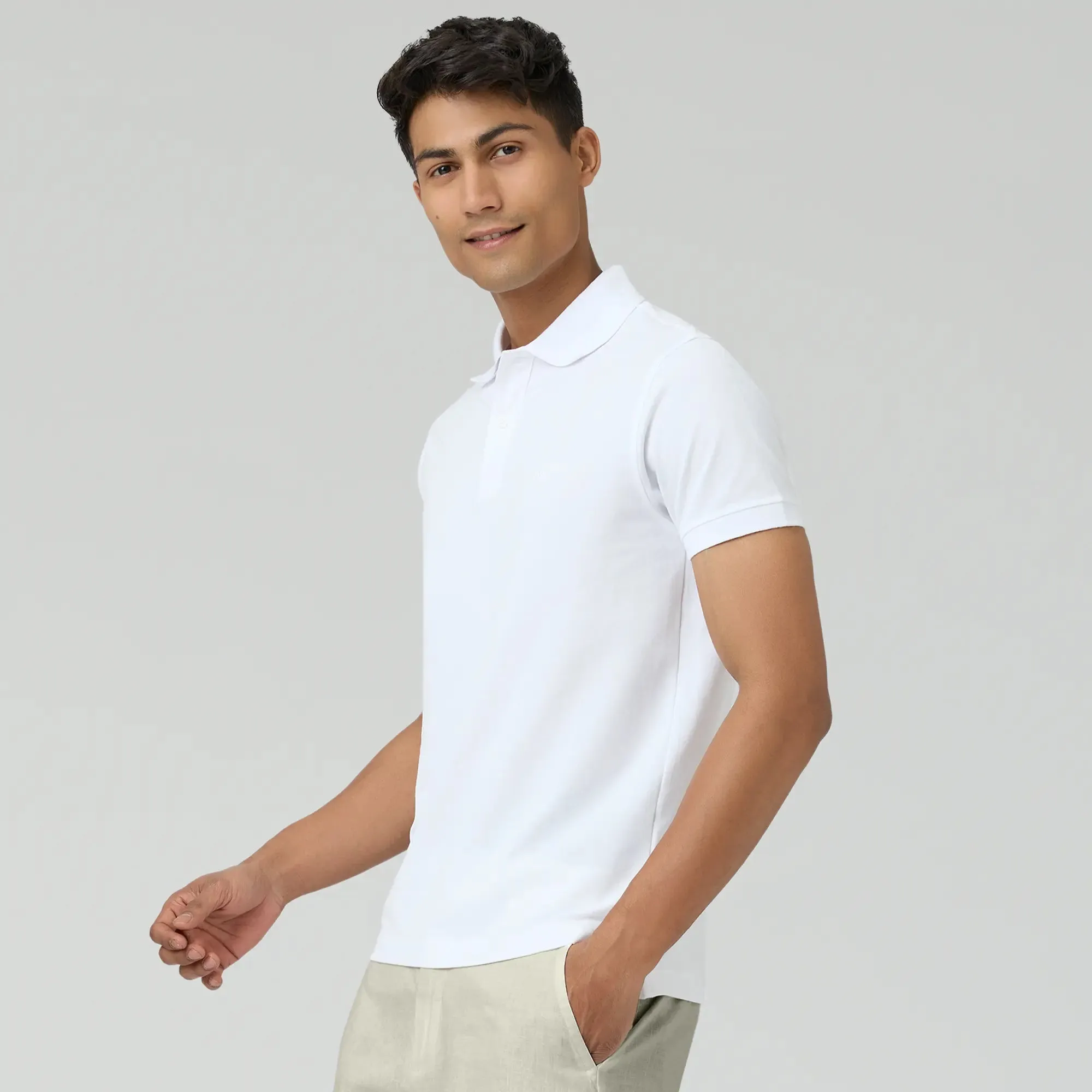 Nova Combed Cotton Polo T-shirts Polar White