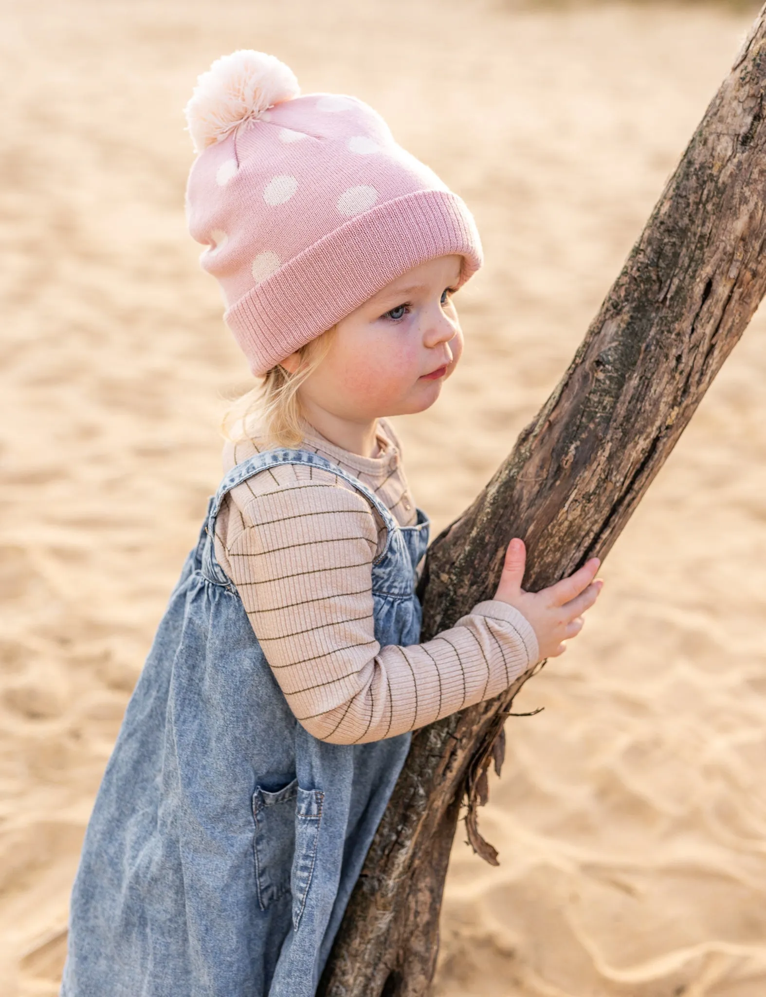 Raindrops Merino Beanie Pink