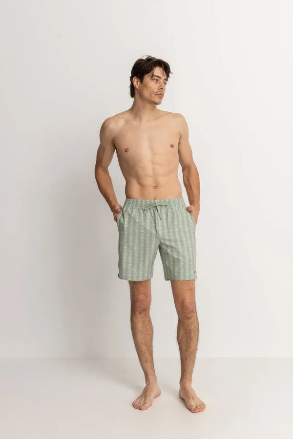 Rhythm Tile Stripe Beach Short - SAGE