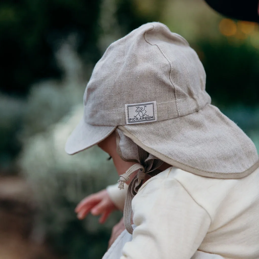 Tom Baby Legionnaire Sun Cap with Ear Cover - 100% Organic Linen (1m-4y )